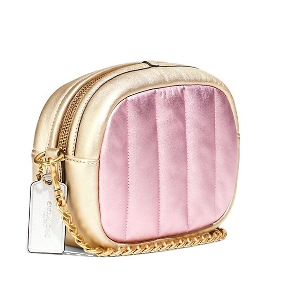 Authentic COACH 1941 Quilted colorblock metallic leather turnlock /Zip crossbody - Picture 4 of 9